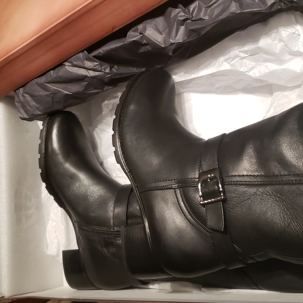 Blondo NEW Fabrizia Waterproof Tall Riding Boots Genuine Shearling Lamb Leather - Picture 13 of 17